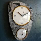 Clock vintage formica wall clock silent barometer "Manufrance"