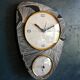 Clock vintage formica wall clock silent barometer "Manufrance"