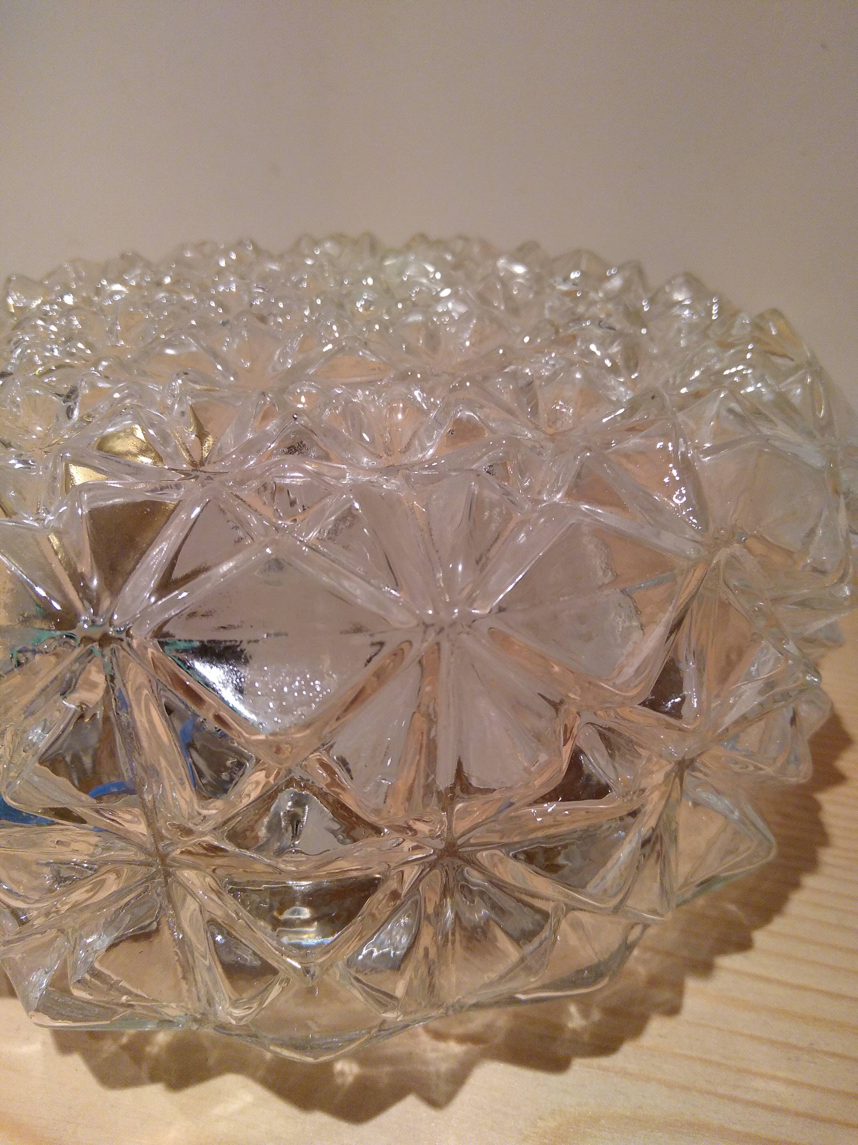 Cast glass ceiling lamp years 1960