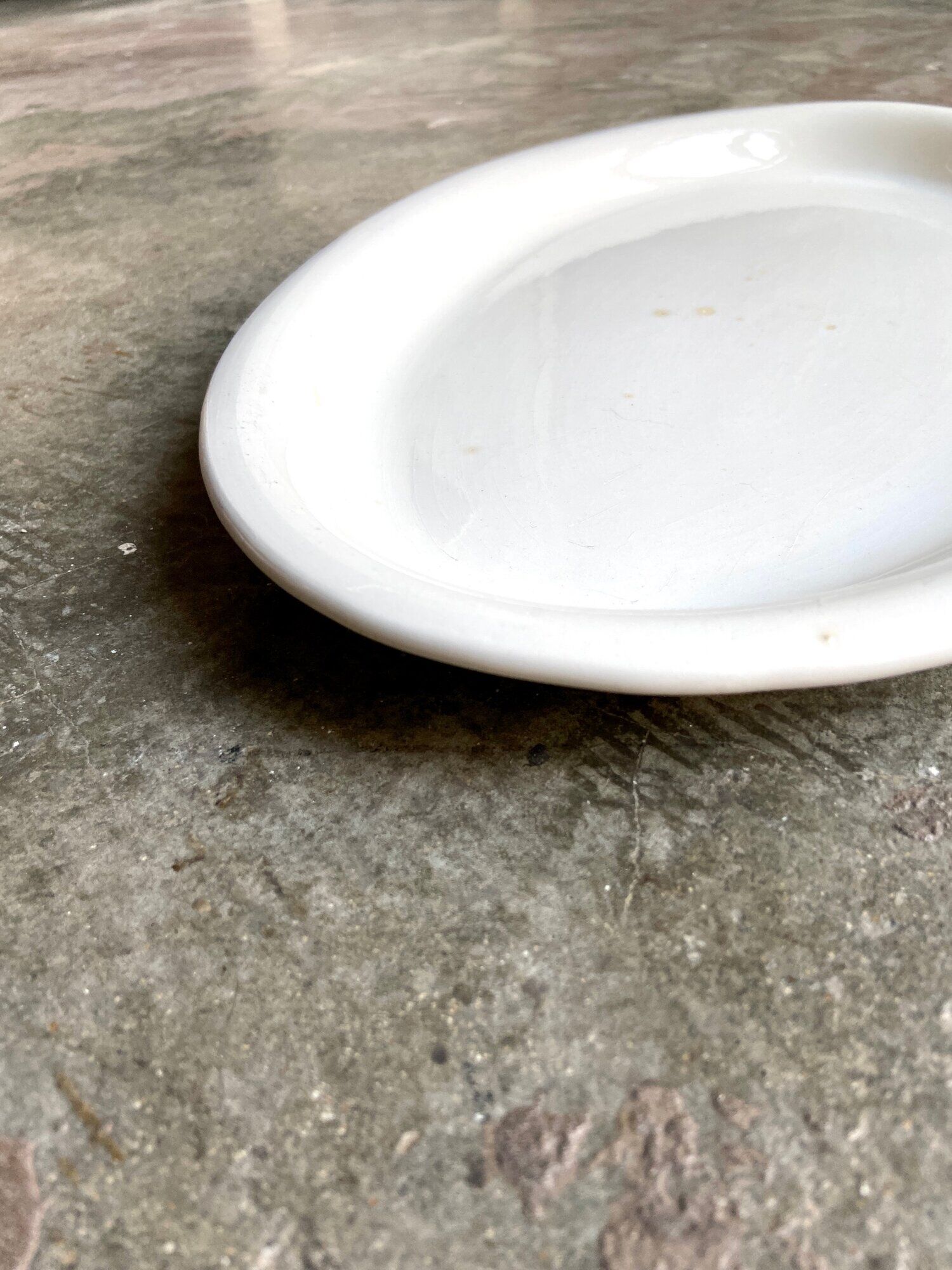 Sarreguemines oval dish in unbleached earthenware