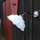 Ceramic wall lamp and glass