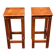 Pair of bar stools / central island in solid wood (H 59 cm)