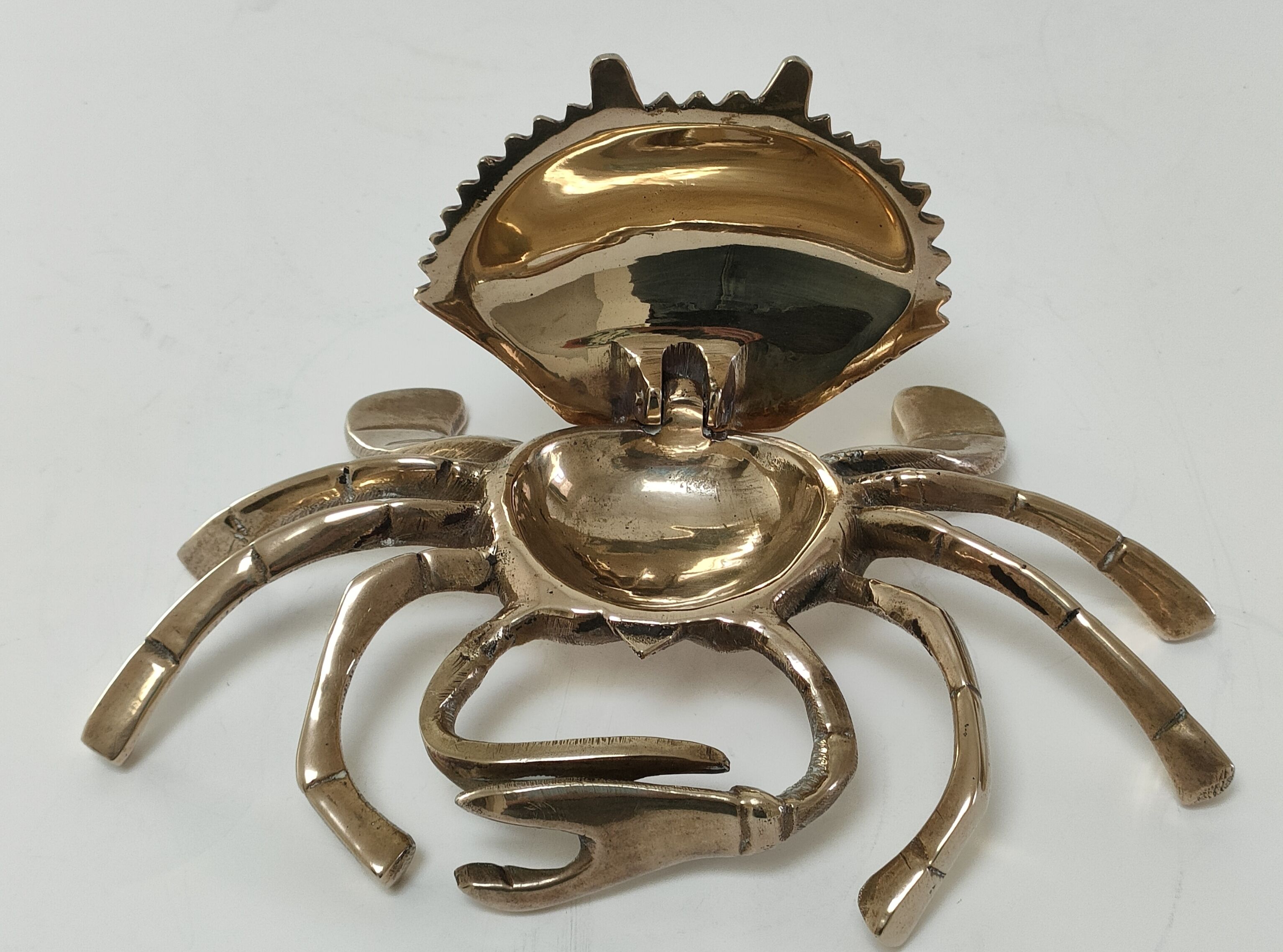 Vintage solid brass crab