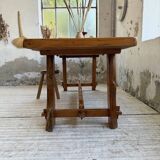 Aranjou farmhouse table in blond elm, 1950s