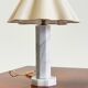 Vintage marble table lamp with linen shade