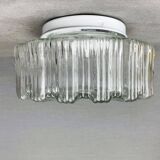 Paire de lampes à fleurs rondes et carrées en verre transparent à encastrer
