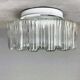 Pair clear glass round and square flush mount flower lamps