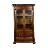 Louis III hunting lodge library in walnut and oak around 1850