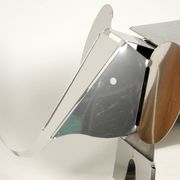 80s heavy metal chrome elephant floor lamp as side table Postmodern design