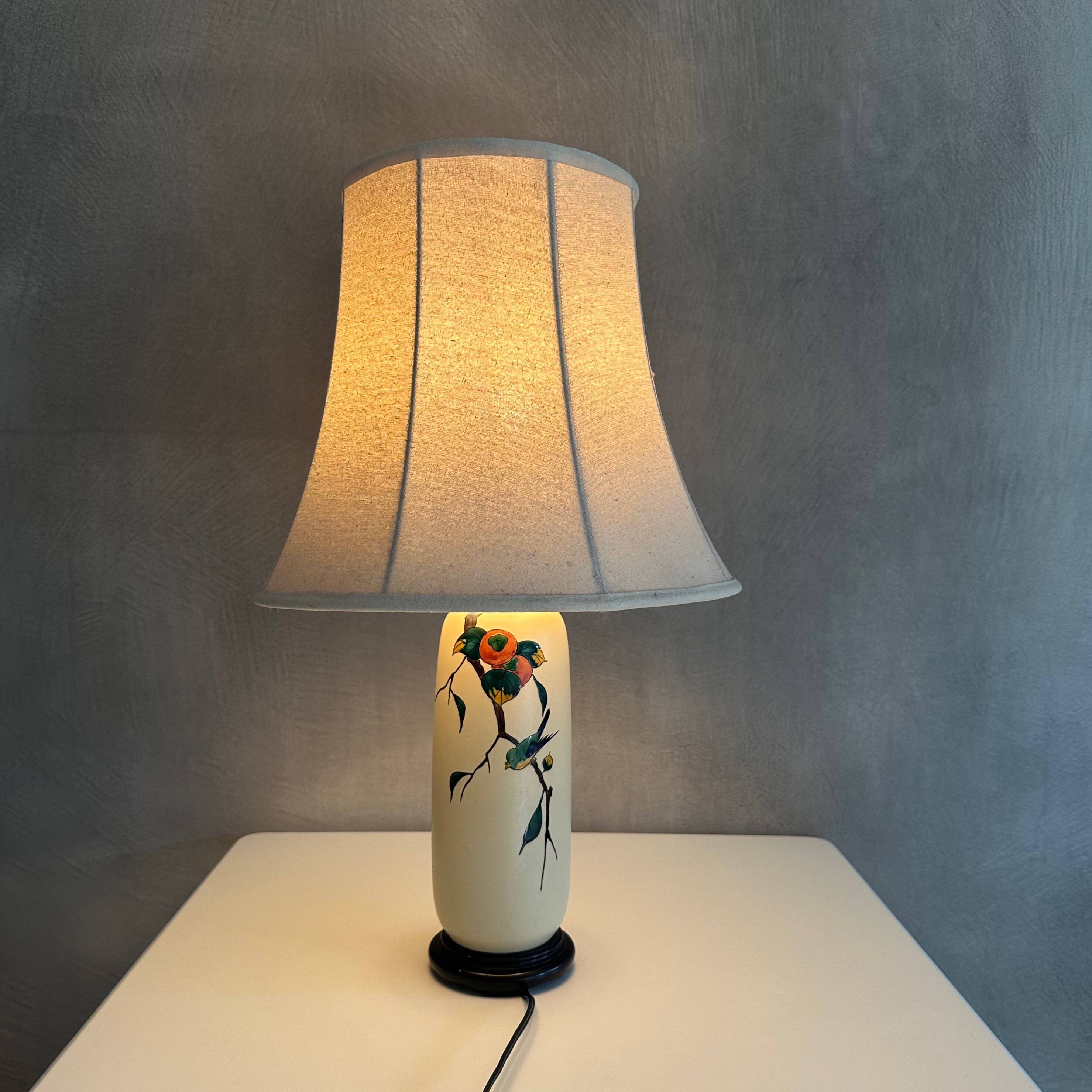 Vintage lamp, table lamp with ceramic base, mid-century floor lamp