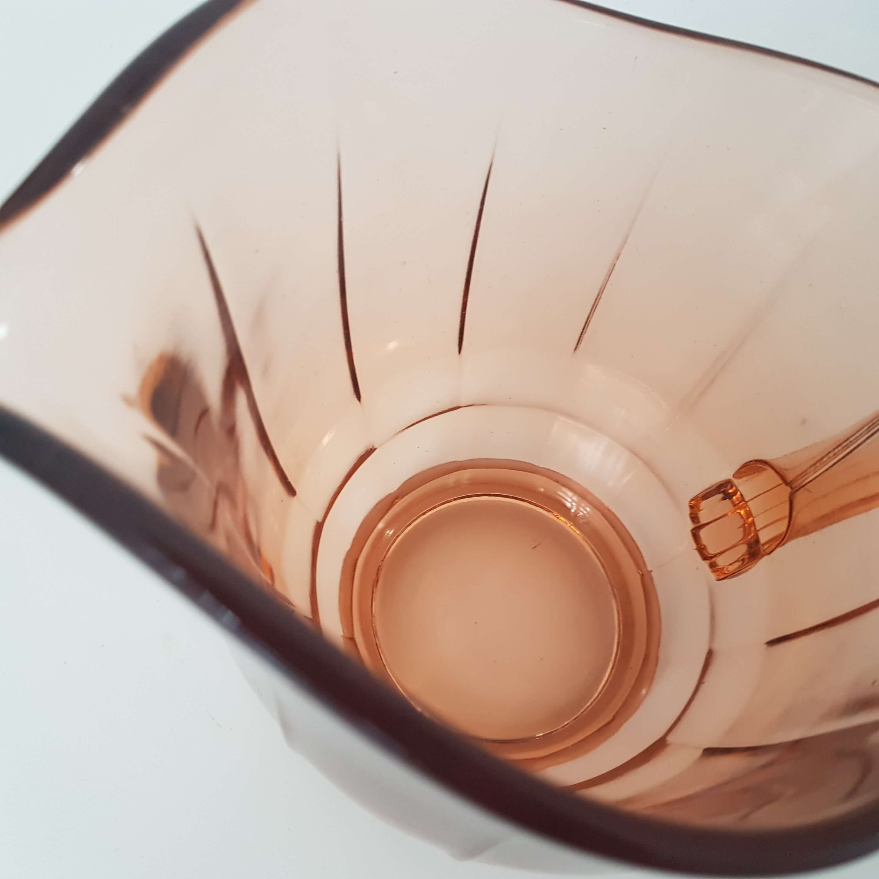 Art Deco pink glass pitcher