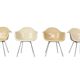 Ensemble de 4 chaises « H-Base » blanc cassé de Charles & Ray Eames pour Herman Miller, 1960