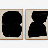 Pair of giclee prints, abstract wall art set of two, A3
