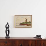 Painting „The Windmill above the Marina”, Scandinavian design, 1970s