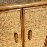 VINTAGE Bamboo Wicker Shelf