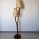 Louis Sognot rattan and bamboo floor lamp