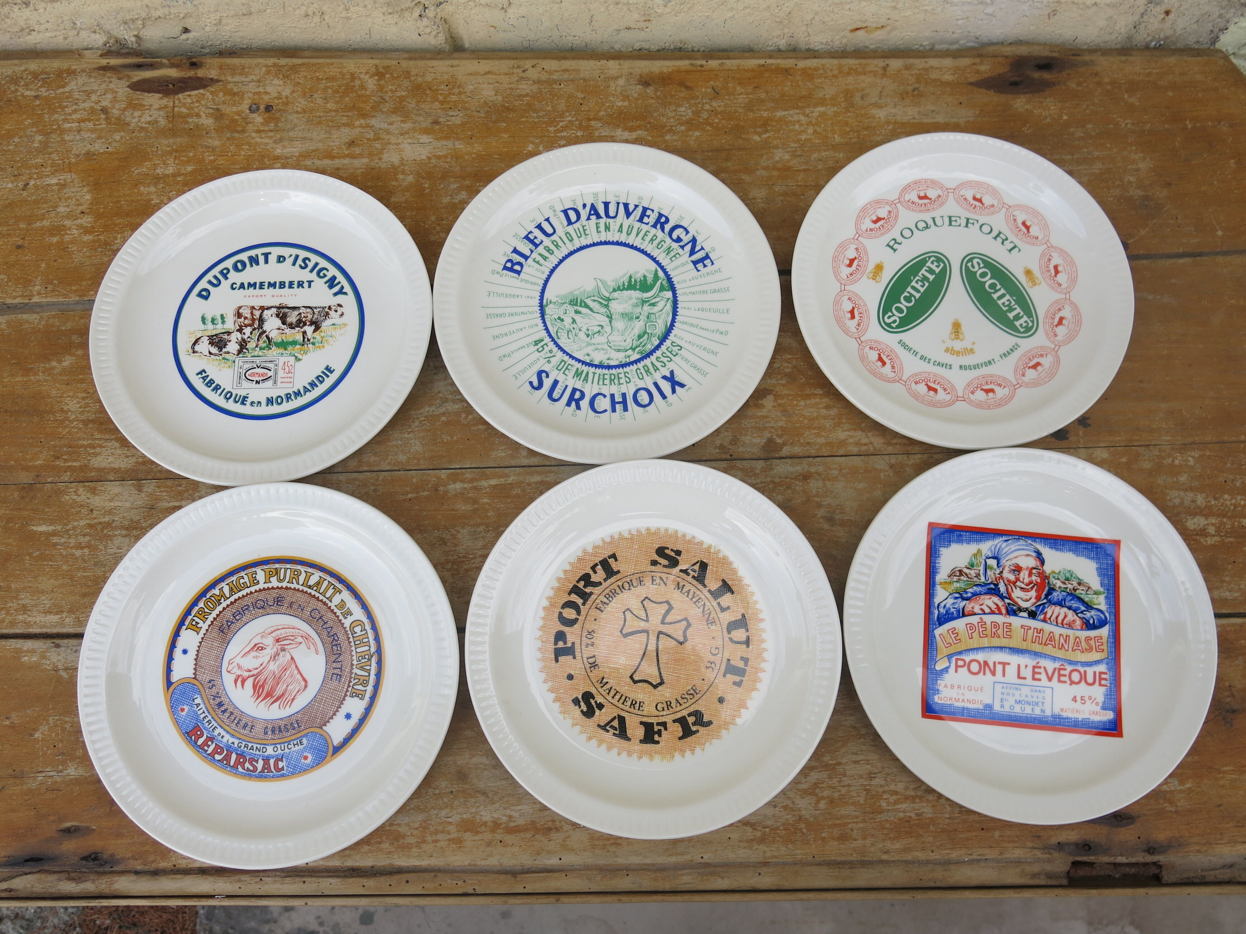 6 cheese plates from St Amand