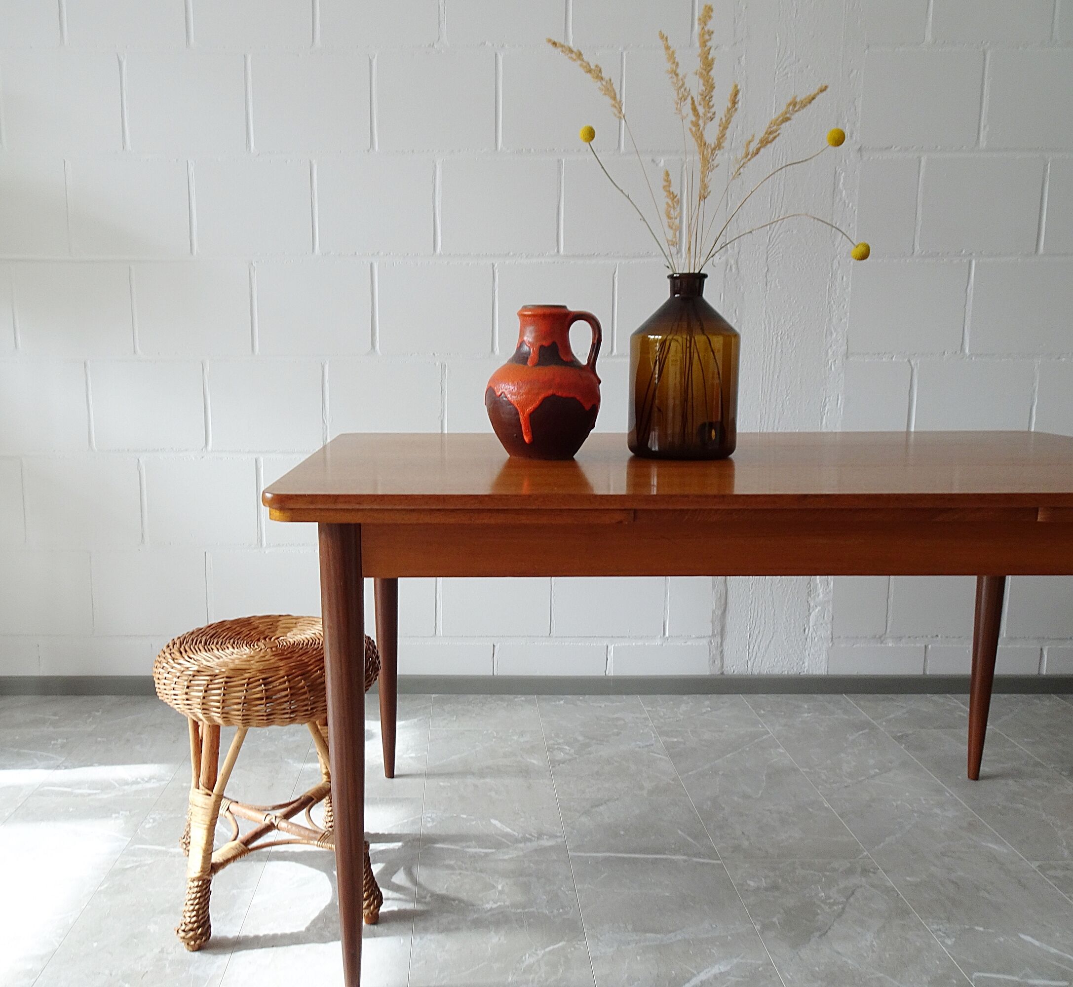 Carstens vase in brown-orange, Mid Century handle vase, Carstens Tönnieshof jug vase