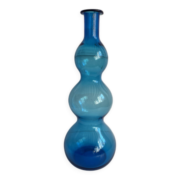 Blue blown glass vase