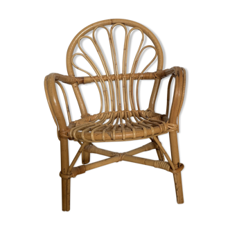 Fauteuil enfant en rotin vintage