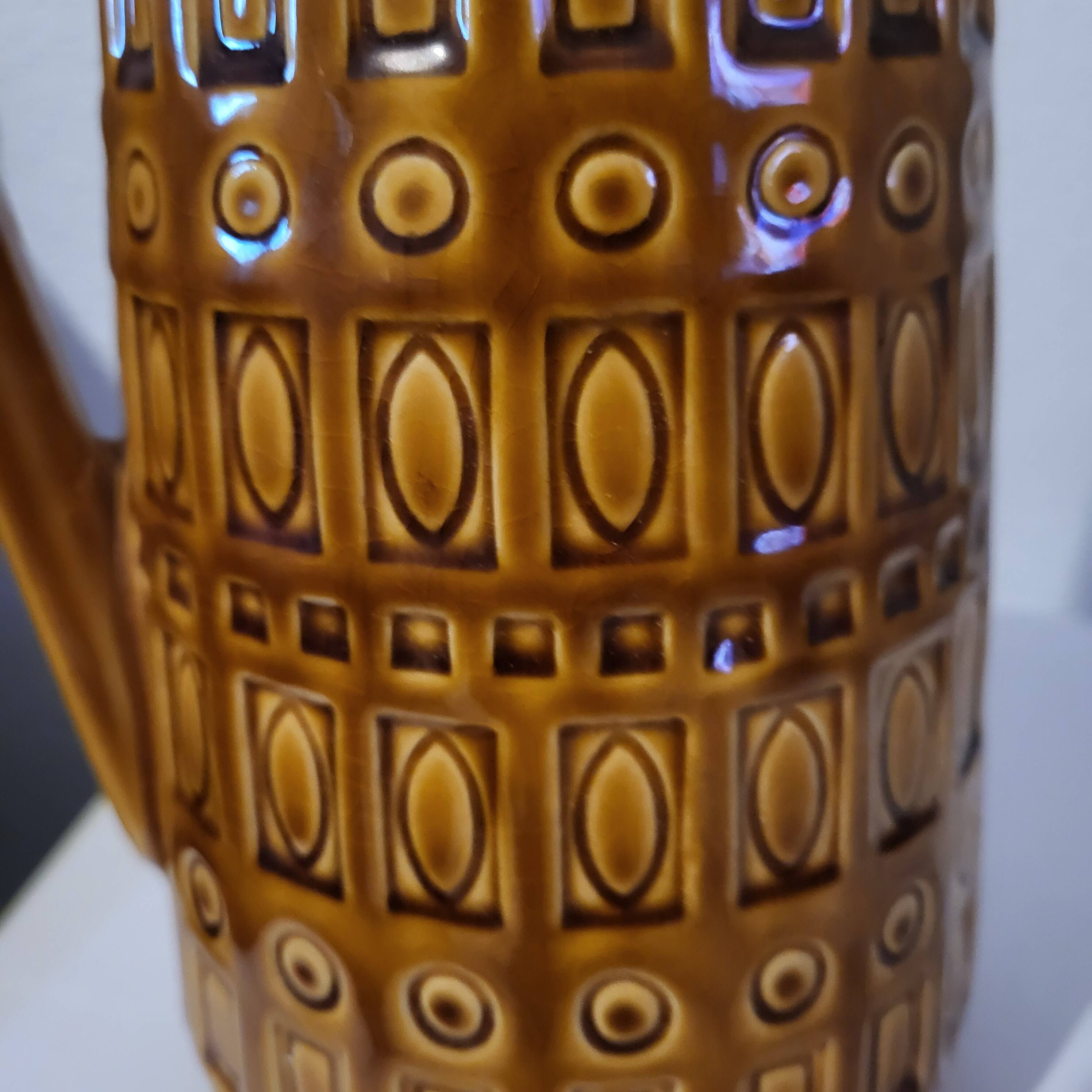Ochre vase with handle, Scheurich Keramik, West Germany, 1960,70
