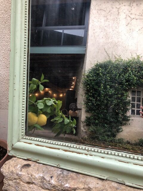 Mirror Louis Philippe patina green water