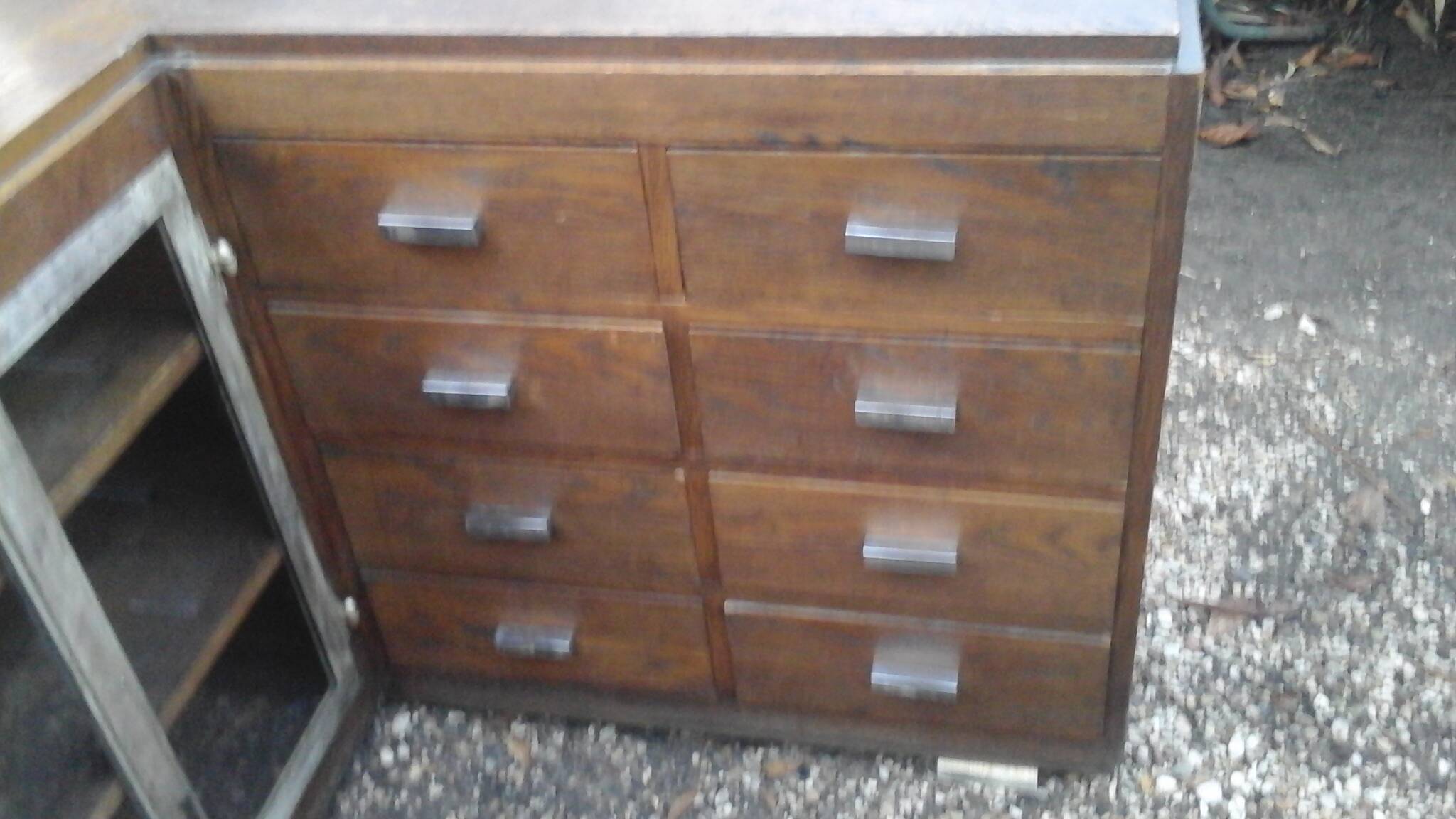 Oak art deco corner unit