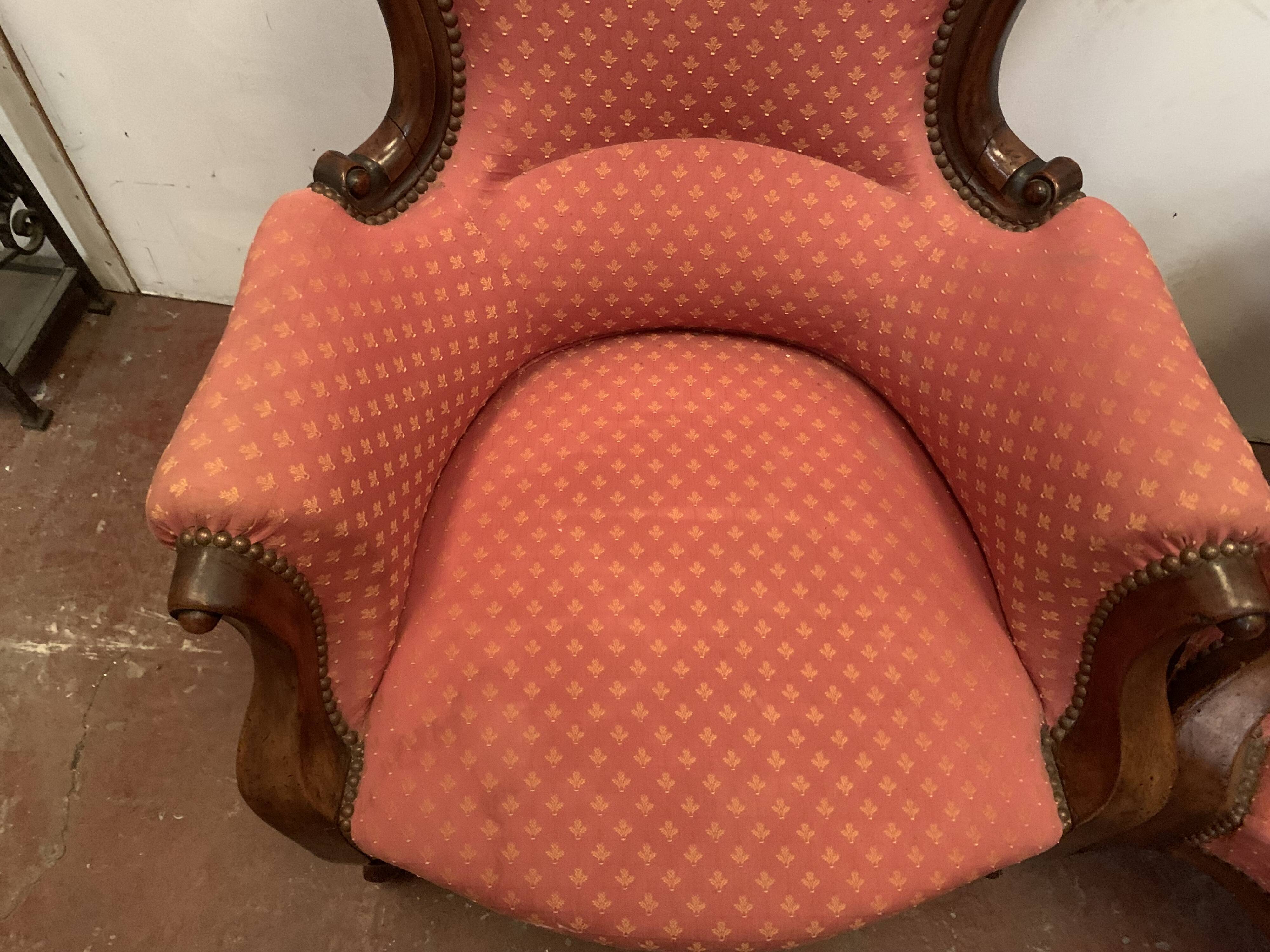 Paire de fauteuils Louis Philippe en acajou XIX siècle