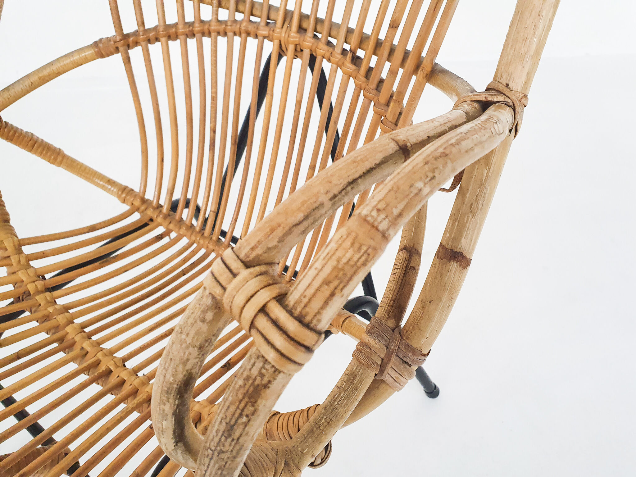 Rohe Noordwolde rattan lounge chair, The Netherlands 1950's