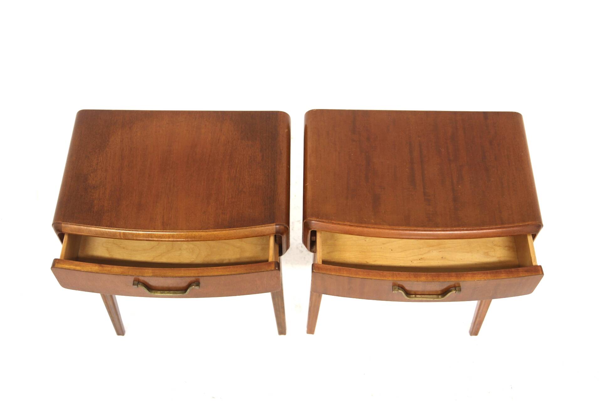 Set of 2 mahogany bedside tables by Axel Larsson, Sweden 1950