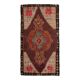 1970s Vintage Turkish Oushak Handmade Wool Cotton Brown Runner Rug  206x387