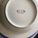 Set of 6 blue and white soup plates
