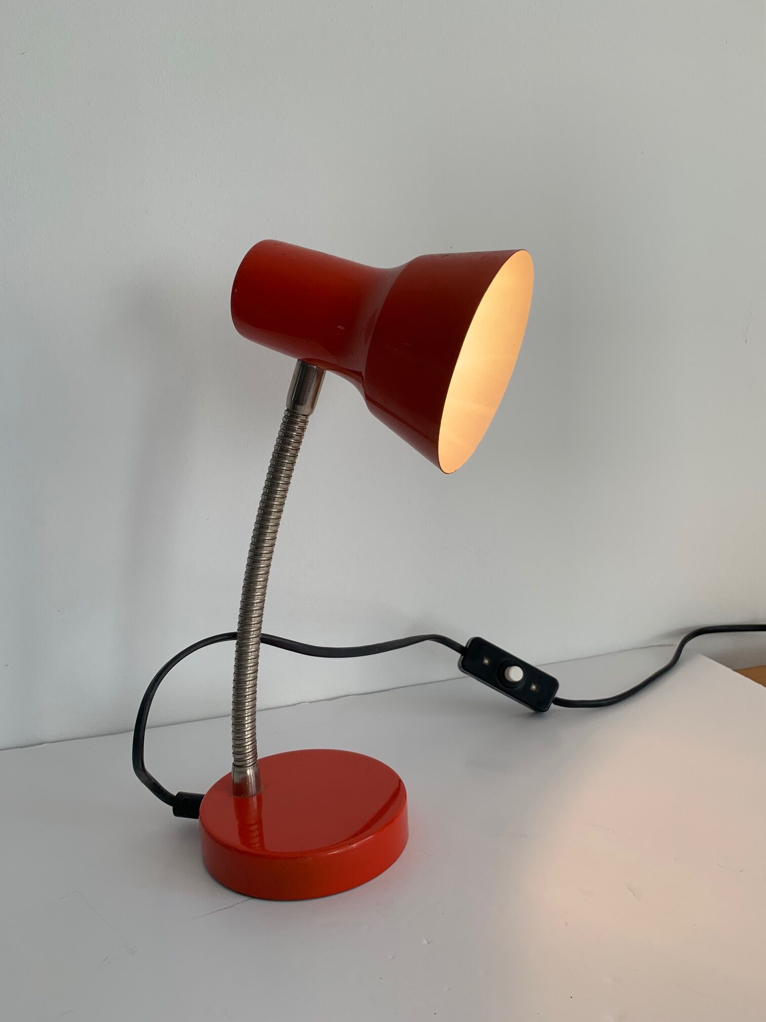 Vintage orange desk lamp