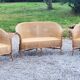 Pair of armchairs and bench in rattan and bamboo from the 60s/70s
