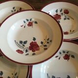 6 plates "roses" Badonviller