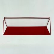 Vintage red metal wall unit book shelf , 1970s