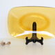 Rectangular amber glass dish, Vereco, vintage