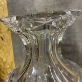 Diamond-cut crystal baluster vase with Lorraine cross