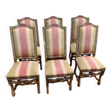 6 lounge chairs in sheepbone and fine fabrics 18/early 19th