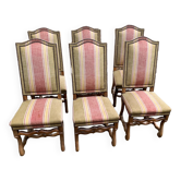6 lounge chairs in sheepbone and fine fabrics 18/early 19th