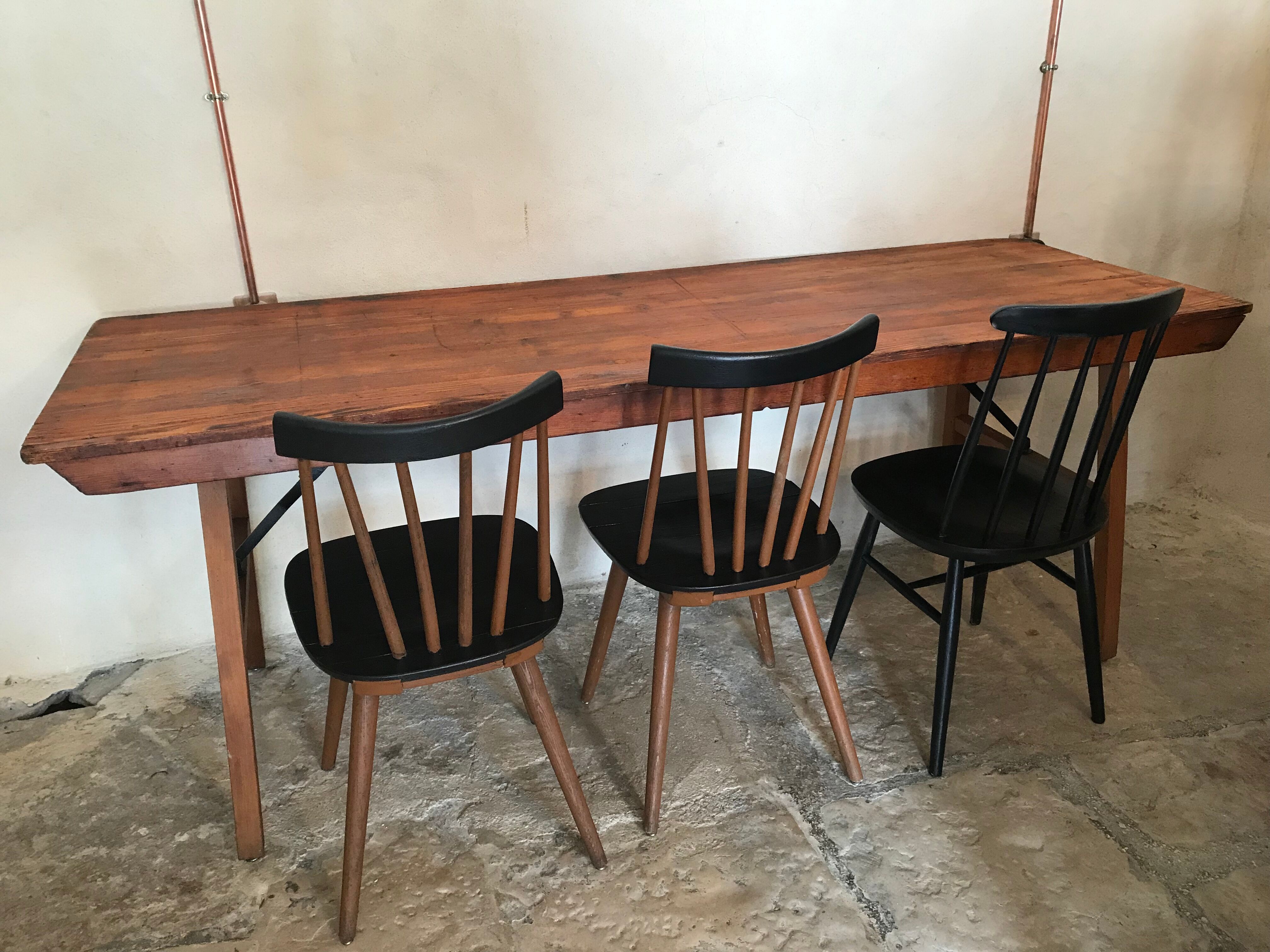 Vintage mid-century farm or estaminet dining table