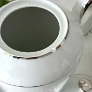 Coffee pot, milk jug and sugar bowl white porcelain