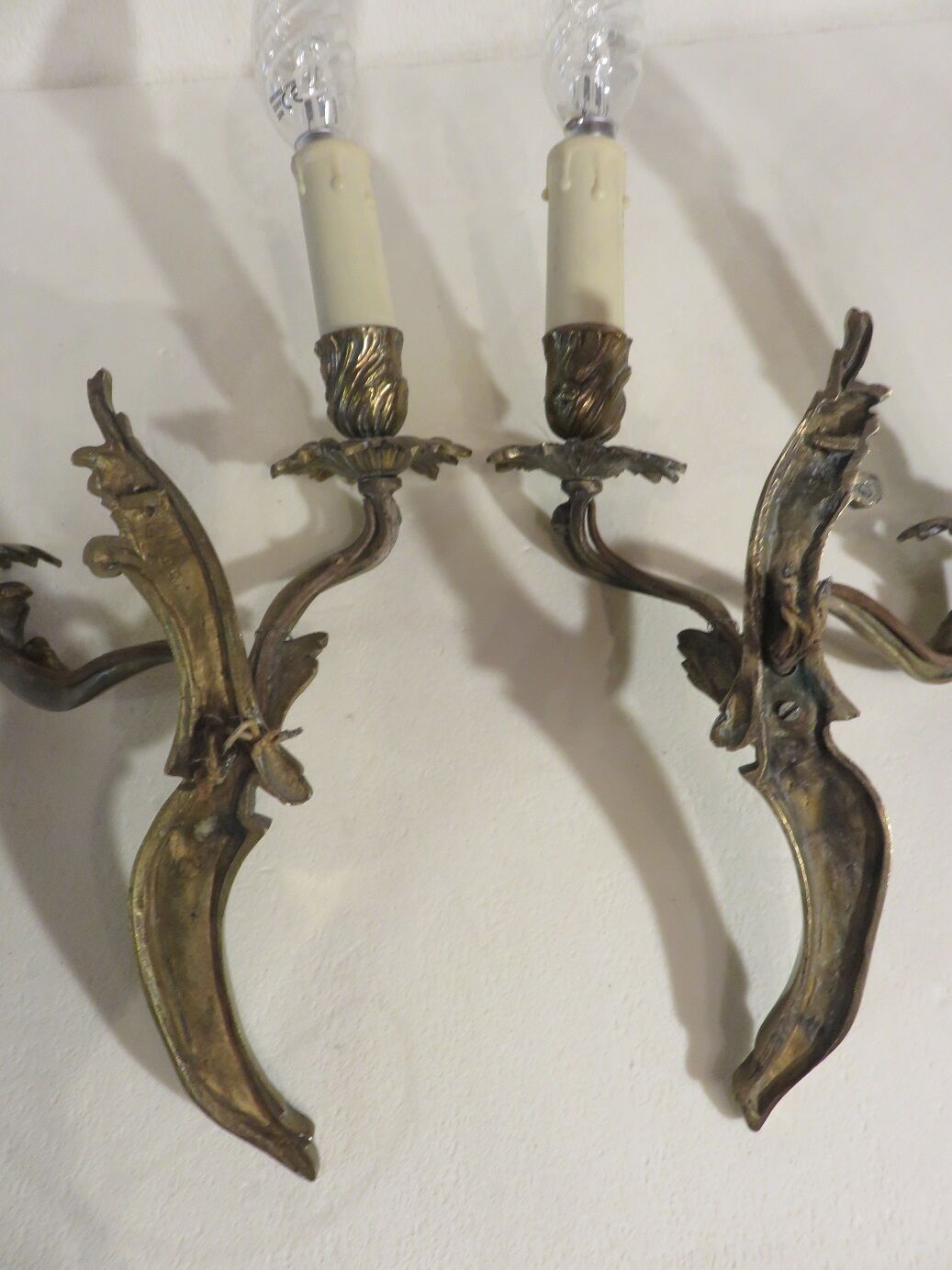 Paire d'appliques en bronze