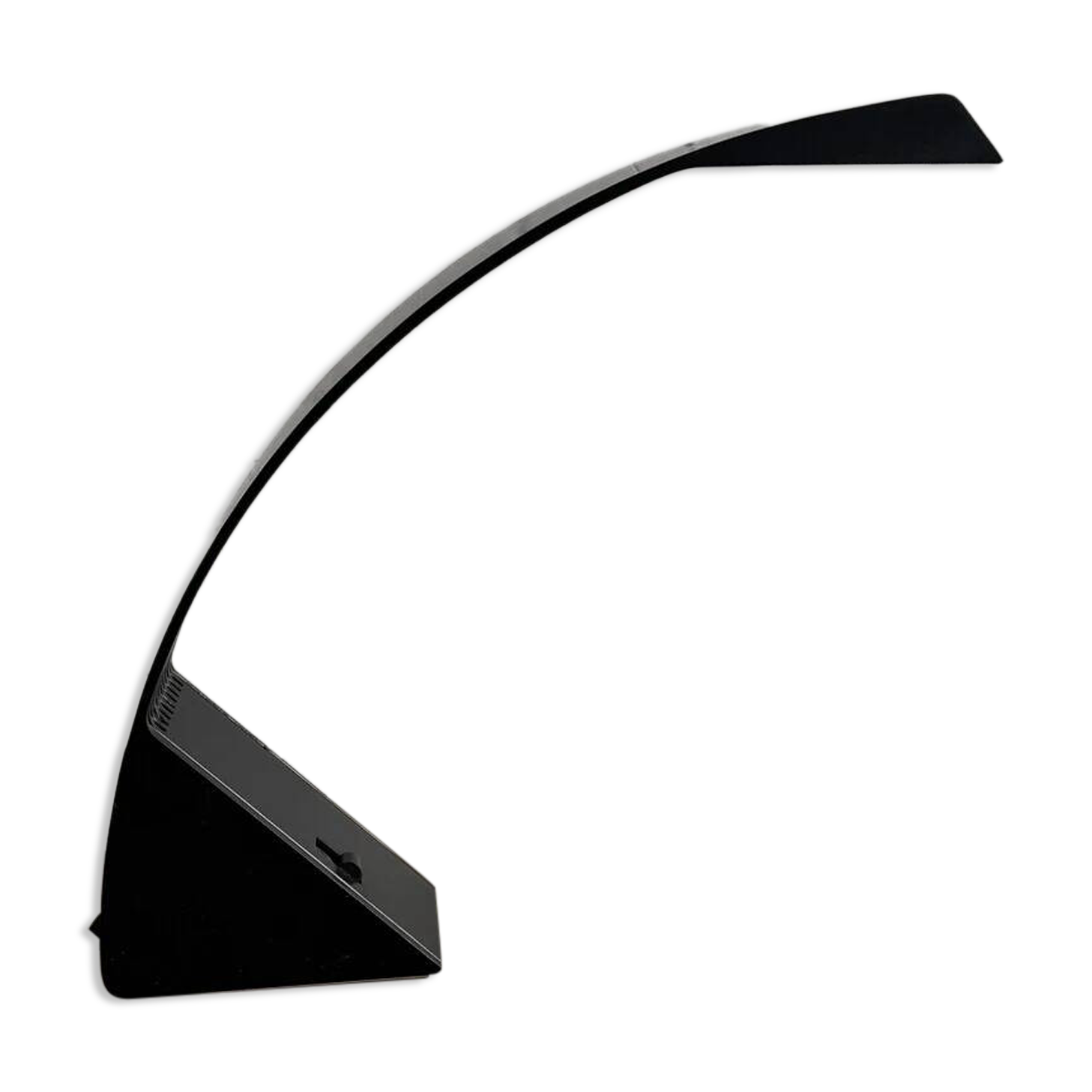 Arcobaleno black metal table lamp — arced mid-century Italian design by Marco Zotta, 1970s