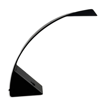 Arcobaleno black metal table lamp — arced mid-century Italian design by Marco Zotta, 1970s