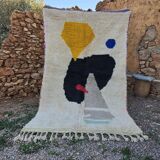 Authentic Moroccan wool rug handwoven, 250x150 cm