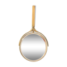 Art deco hand mirror in gilded brass, round swivel mirror, 1920