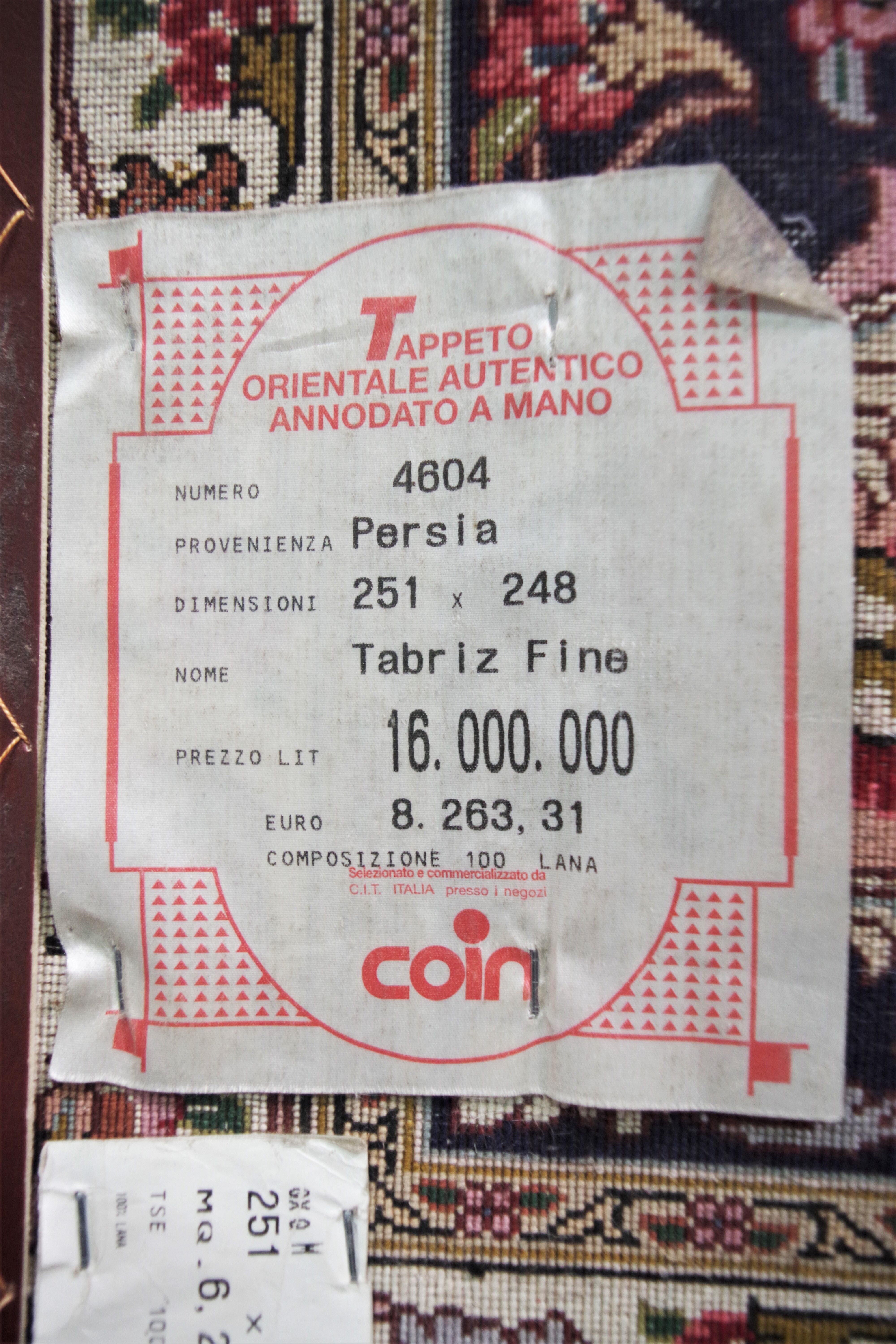 Fine Hand-knotted Tabriz Persian rug with fringes, Middle East, 2000s