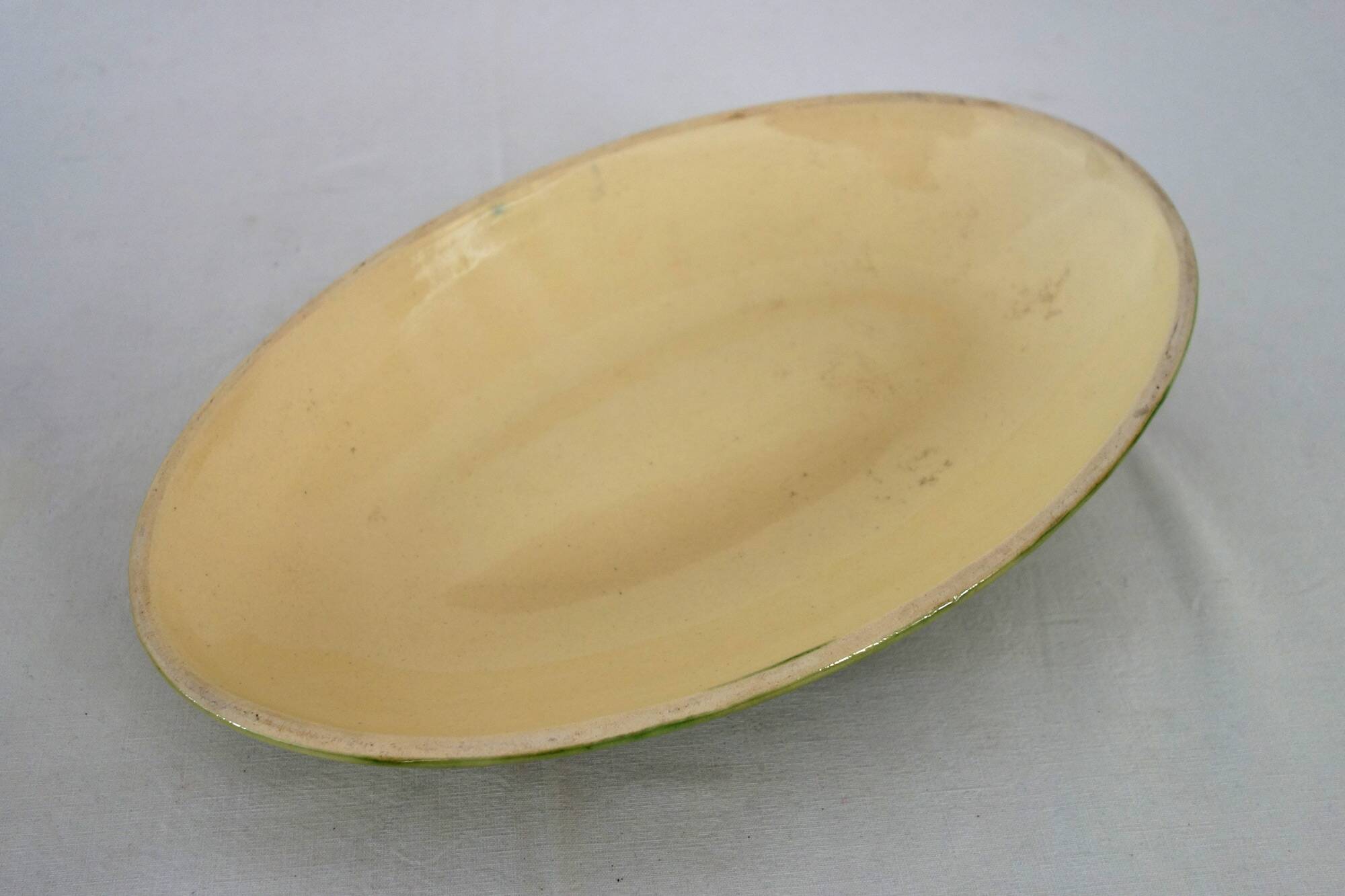 Large enameled ceramic terrine dish, vintage Alsace