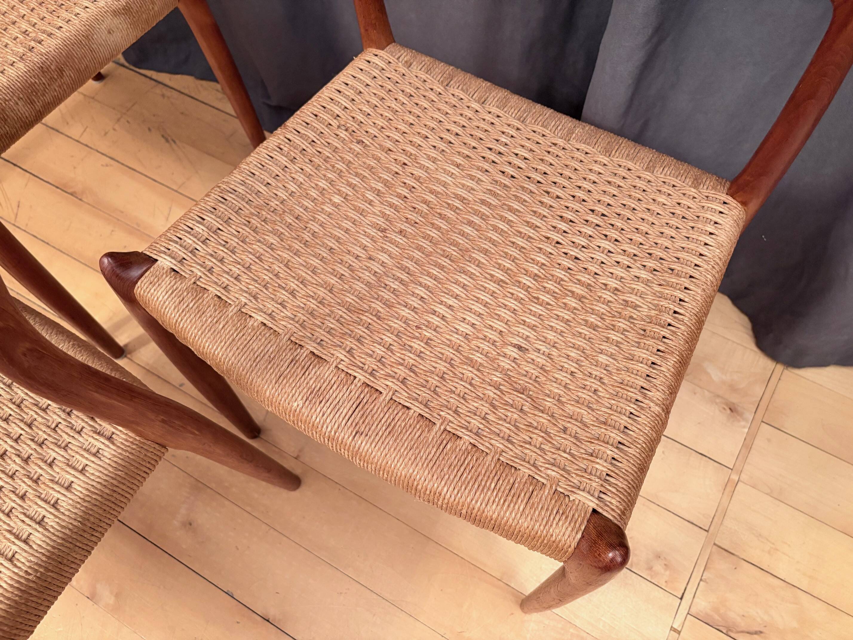 Set of three chairs, model 78, designed by Neils O. Möller, JL Møllers Møbe.